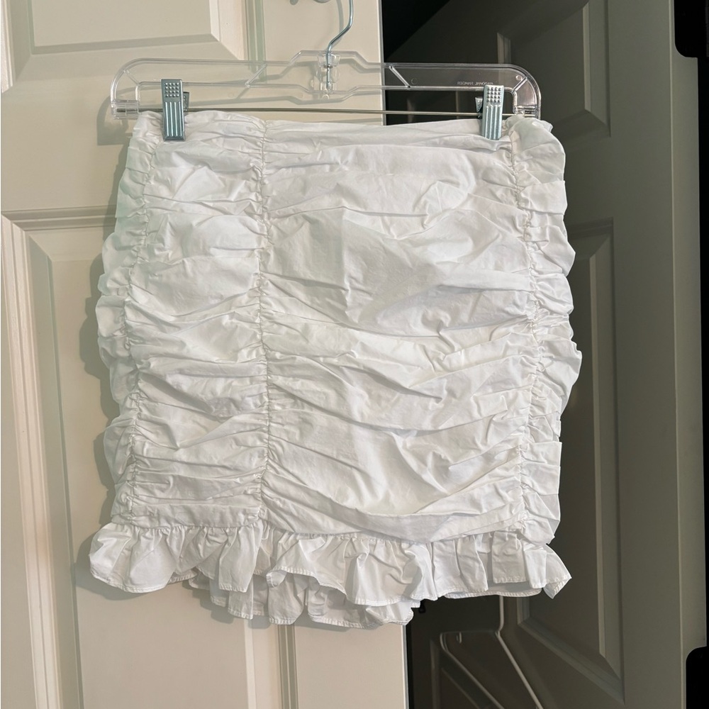 White Ruched Skirt